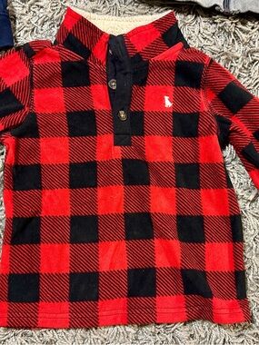 Carter's Red & Black Buffalo Plaid Pullover  fleece Top